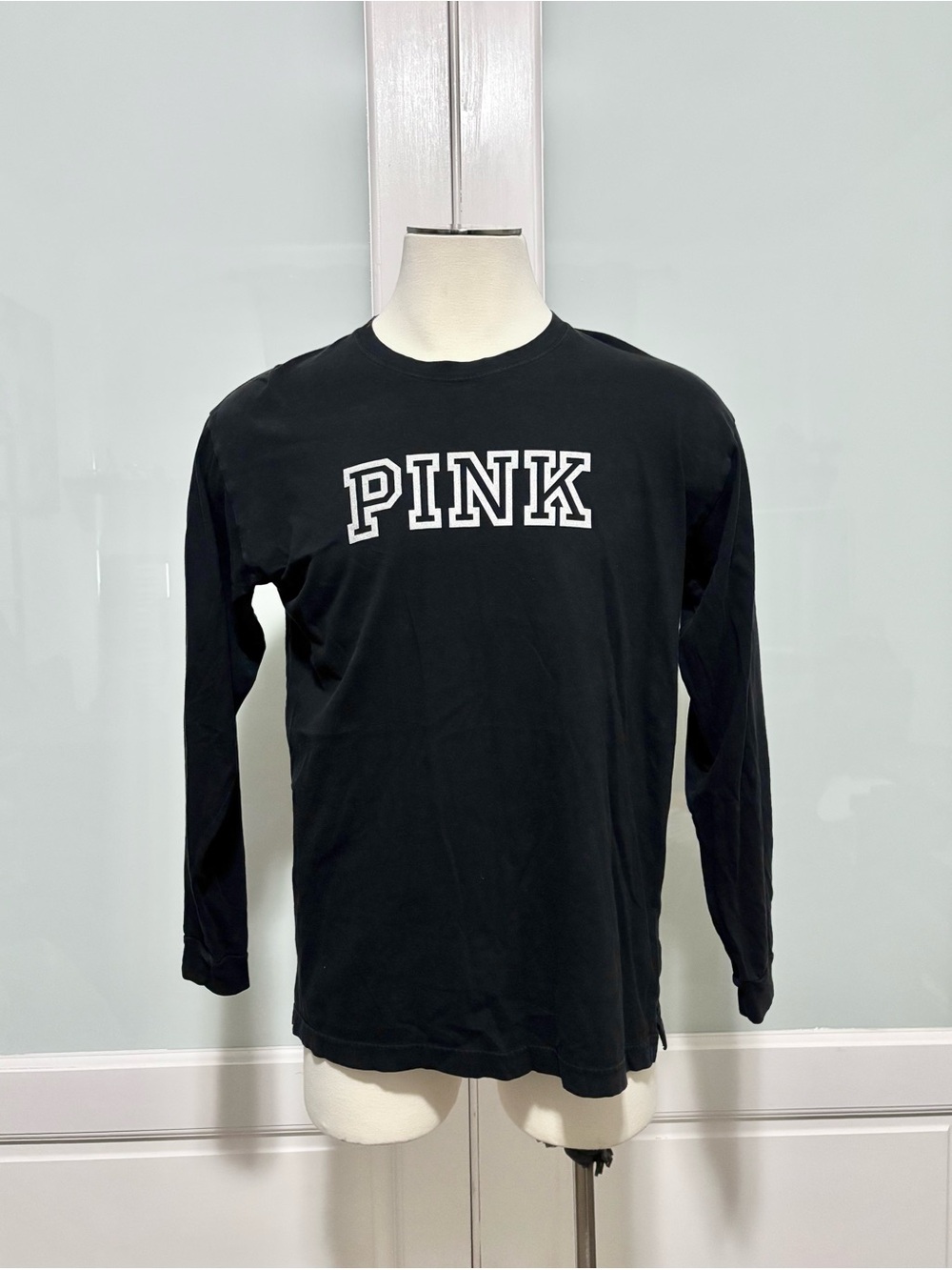PINK Victoria Secret Distressed Bleach Long Sleeve Top Unisex | Womens L/Men’s M